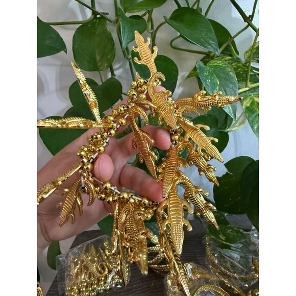 8 piece gold alligator, snake bracelets - Picture 3 of 8